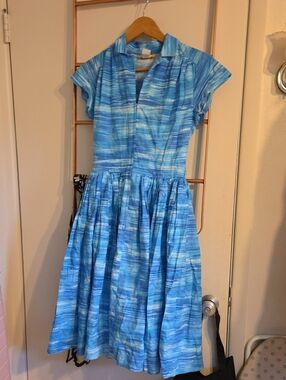 Bernie Dexter Blue Cap-Sleeve Midi Dress - Kelly Fit